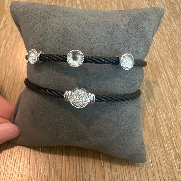 Charriol Silver and Black Cable Bracelet